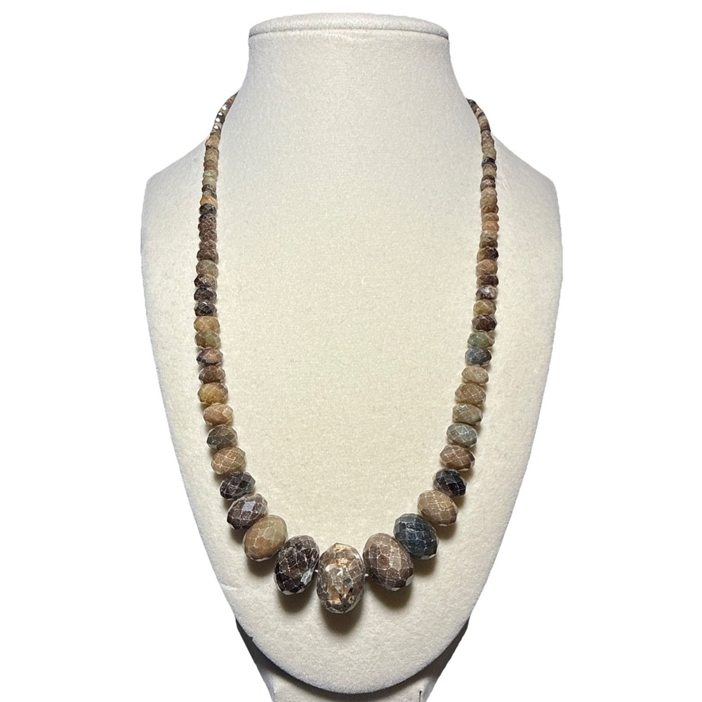 Jay King Golden Sapphire Sterling Faceted Beaded Necklace J13-5
